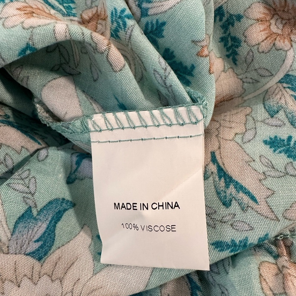 Simplee Apparel Floral Maxi Skirt - Teal and Beige - Picture 5 of 5